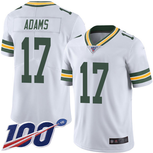 Green Bay Packers Limited White Men 17 Adams Davante Road Jersey Nike NFL 100th Season Vapor Untouchable